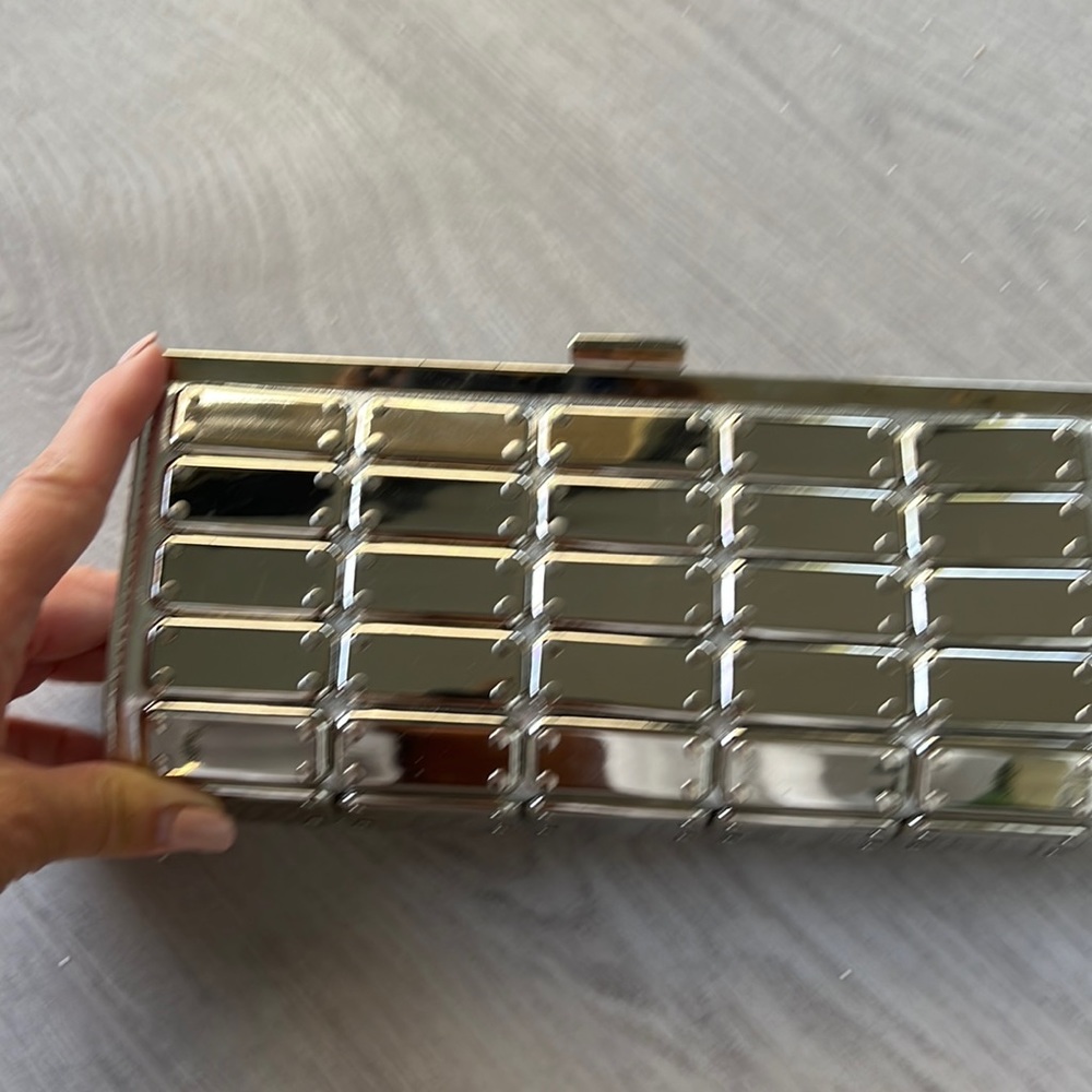 Steve Madden silver metal clutch